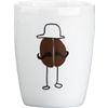 bean man espresso cup. 3 oz.; 2.25"dia.x2.75"H