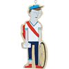 bike messenger ornament. 3.5"Wx.5"Dx5.5"H