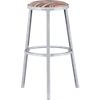 block printed 30" barstool. 18.75"dia.x30"H