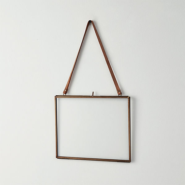 brass floating 5x7 picture frame CB2