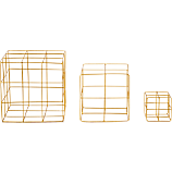 3-piece brass wire cube set