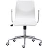 bubble white leather office chair. 24.5"Wx24.5"Dx32"–35.5"H (16.5"–20.5"H seat)