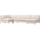 cielo II ivory 4-piece sectional sofa (armless chair, corner chair, loveseat, chaise)