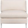 armless chair in ivory. overall: 31"Wx36"Dx30"Hseat: 17"H
