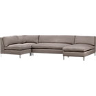 cielo II shadow 4-piece sectional sofa (armless chair, corner chair, loveseat, chaise)