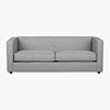 club sofa in grey felt. overall: 74"Wx34.5"Dx26"Hinterior seat: 63.5"W23"Dx16.5"H