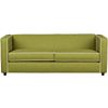 club sofa in moss with piping. overall: 74"Wx34.5"Dx26"Hinterior seat: 63"Wx23"Dx16.5"H