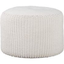 criss knit indoor-outdoor pouf