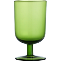 curve short green wine glass
