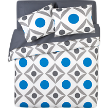 dot trellis bed linens
