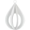 drop sculpture white ornament. 2.5"dia.x3"H
