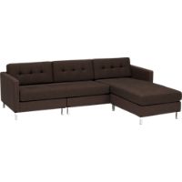 dual chocolate tufted sectional