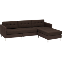 dual chocolate tufted sectional