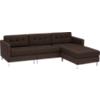 dual chocolate tufted sectional