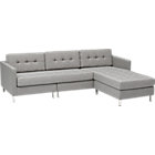 dual tufted sectional in pebble.