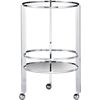 ernest chrome bar cart. 19"dia.x30"H
