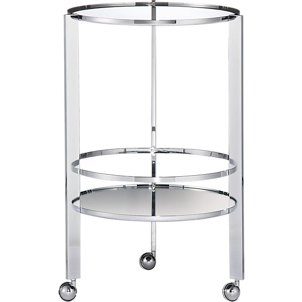ernest chrome bar cart in dining tables   CB2