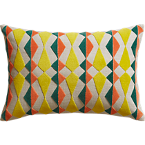 faceted applique 18"x12" pillow