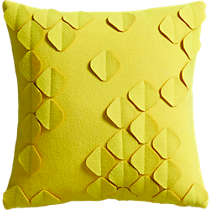 felt flutter yellow 16" pillow