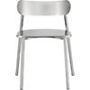 fleet brushed nickel chair. overall: 22"Wx19.25"Dx27"Hseat: 18.25"H