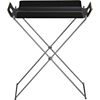 formosa black tray table. 21.5"Wx15.5"Dx2.5"H tray; 18"Wx14"Dx22"H stand