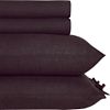 French-Belgian linen full sheet set. Includes one 81"Wx96"L flat sheet, one 54"Wx75"Lx14"H fitted sheet and two 26"Wx20"H standard pillowcases.