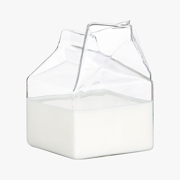 glass milk carton creamer CB2