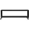 go-cart carbon grey two-shelf table-media cart. 60"Wx18"Dx20"H