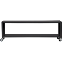 go-cart carbon grey two-shelf table-media cart