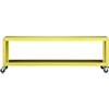 go-cart chartreuse two-shelf table-media cart. 60"Wx18"Dx20"H