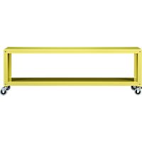 go-cart chartreuse two-shelf table-media cart