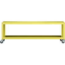 go-cart chartreuse two-shelf table-media cart