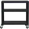 go-cart carbon grey three-shelf table. 30"Wx18"Dx30"H