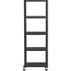 go-cart carbon grey five-shelf bookcase. 24"Wx14"Dx72"H