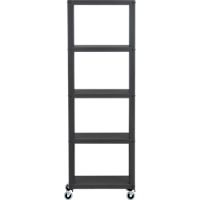 go-cart carbon grey five-shelf bookcase
