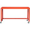 go-cart bright orange console table. 55"Wx21"Dx29.5"H