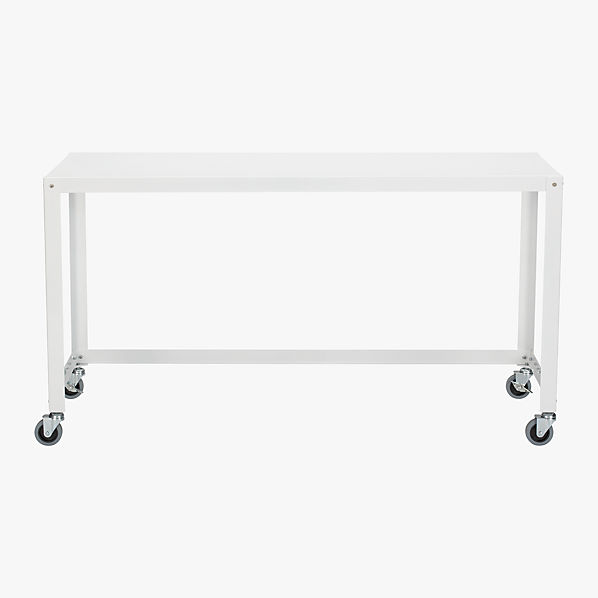 gocart white rolling console table CB2
