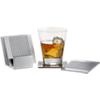 7-piece groove aluminum coasters with stand set