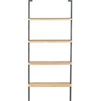 helix white oak 70" wall mounted bookcase