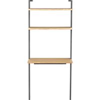 helix white oak 70" wall mounted desk