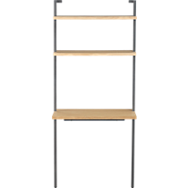 helix white oak 70" wall mounted desk