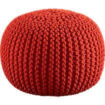 knitted blood orange pouf