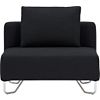 armless chair in antrazit. overall: 38.5"Wx38.5"Dx32.5"Hinterior seat: 38.5"Wx29"Dx16.5"H