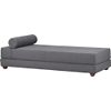 lubi sleeper daybed in graphite. overall: 79"Wx32.5"Dx25.5"Hseat: 17.25"Hbed: 79"Wx64.5"Dx8.5"H