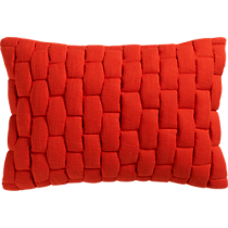mason quilted red orange 18"x12" pillow