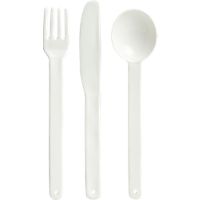3-piece matte porcelain flatware set