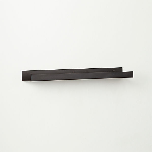 metal gunmetal wall shelf 24" CB2