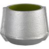 molten green candleholder. 4"Wx3.25"Dx2.75"H