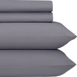 king organic grey percale sheet set