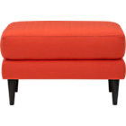 parlour ottoman in atomic orange.